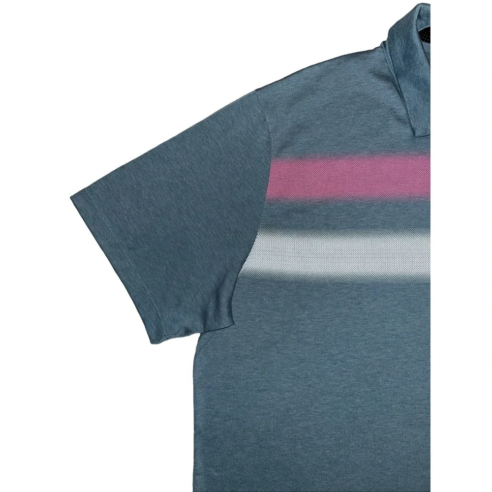 Nike Golf Polo Shirt Mens XL Gray Pink Tour Performance Dri-Fit Short Sleeve